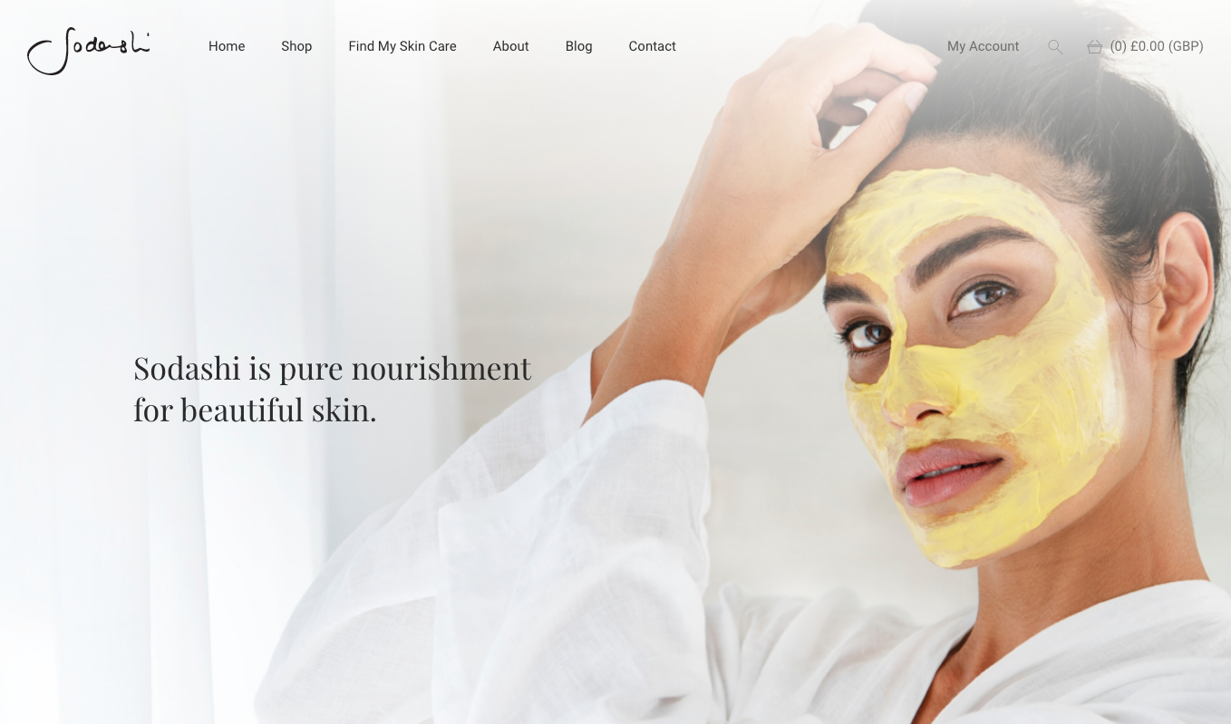 A screenshot of the Sodashi homepage